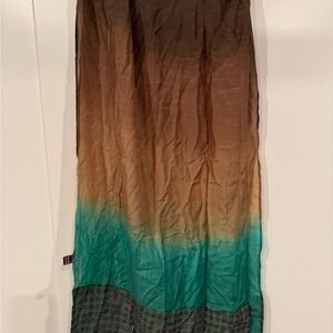 Fabindia Brown and Teal Scarf / Stole